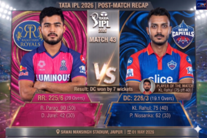 RR vs DC match: Delhi’s Epic Run Chase